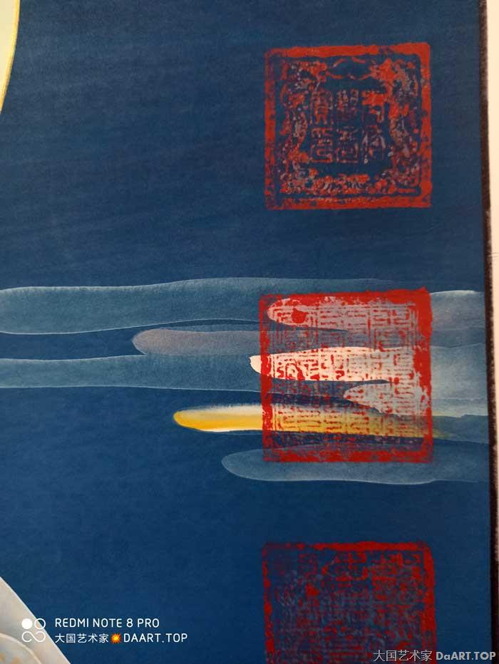 观音 普陀山宝印加持佛画系列｜韩必恒观音宝相墨宝 配盖皇帝御赐三宝大印（金印，龙印，玉印）