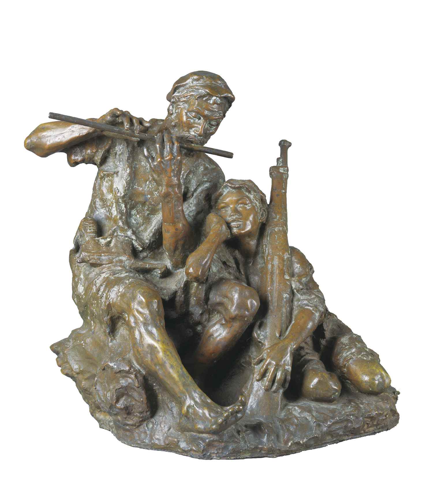  艰苦岁月（雕塑）  45.6×46.6×34厘米 1957年  潘鹤  中国美术馆藏