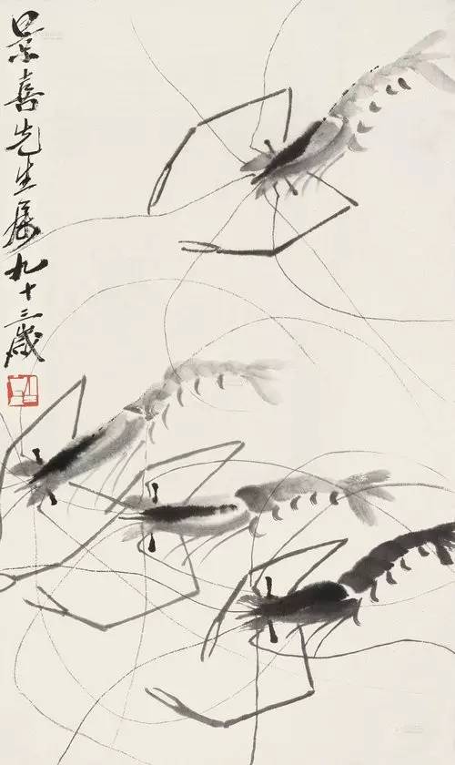 国画直幅落款字下盖印，直下底角，不可再盖压角閒章。如右上落款，左下角可盖閒章