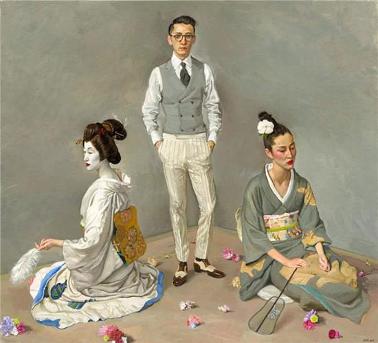 陈丹青新展亮相香港当代唐人：大幅画布上现场写生