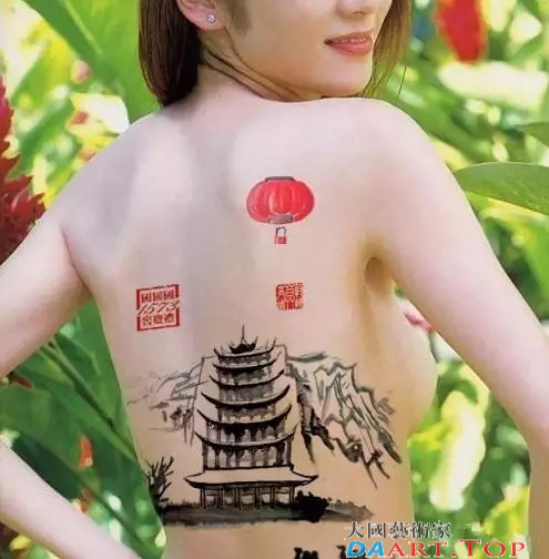 人体彩绘刺绣《1573现代艺术》艺术摄影彩绘