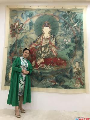 《法海寺壁画之水月观音》著名佛像画家董淑丽书画作品
