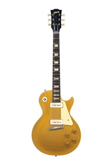 Gibson公司1955年于美国密歇根州卡拉马祖制造。实心电吉他，Les Paul型号。估价：30,000-50,000美元。此拍品于2019年6月20日佳士得纽约「大卫·吉尔摩吉他珍藏」拍卖中呈献。