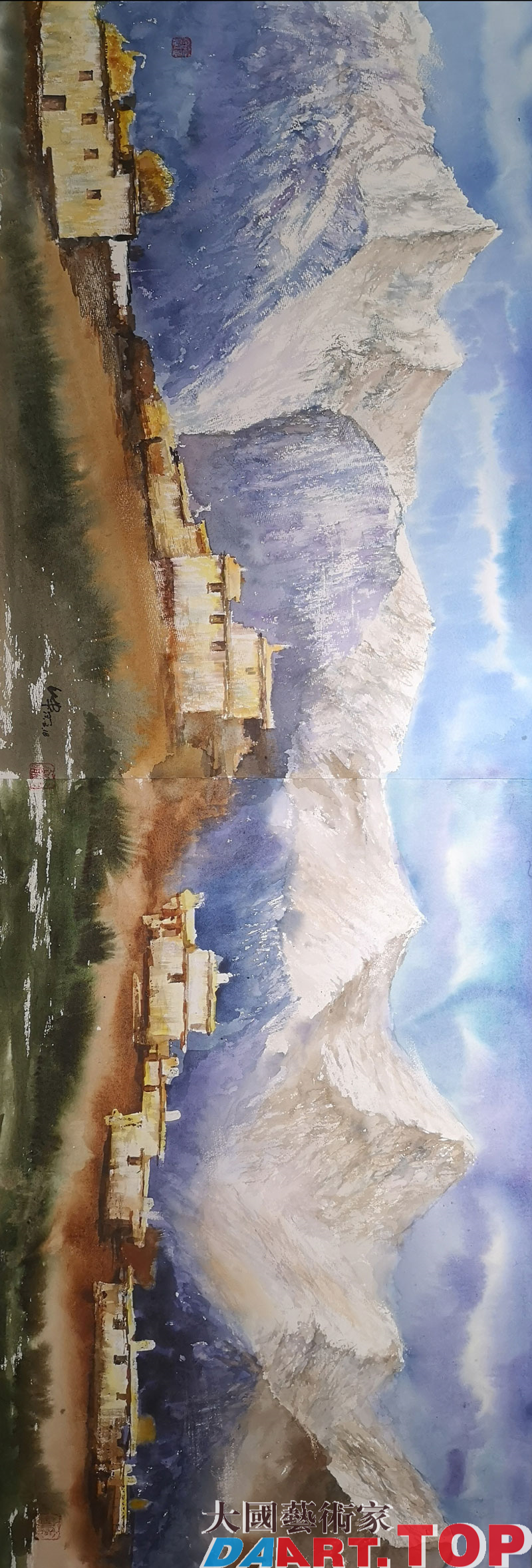 芦宾著名水粉画家3.jpg《即将消逝的建筑艺术瑰宝-村落2》芦宾｜大国艺术家官方推荐当代著名油画家