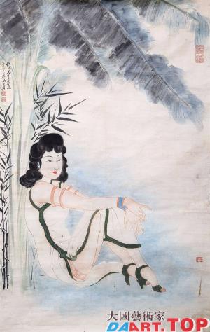 张大千国画《士女图》精品选二
