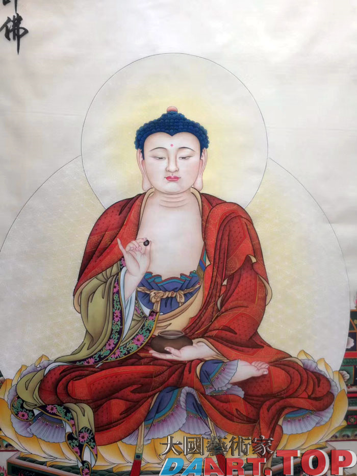 曾以宁著名工笔画家大国艺术家推荐《药师佛》曾以宁著名工笔画家大国艺术家推荐